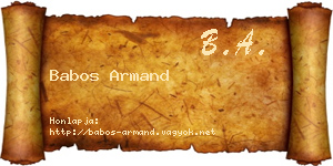 Babos Armand névjegykártya