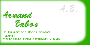 armand babos business card